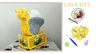 كروشيه علبة مناديل على شكل حلزون crochet