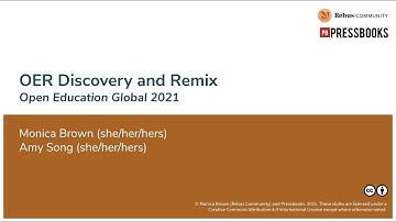 OER Discovery and Remixing #OEGlobal21