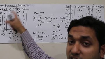 Least Square Method(Time Series) taking origin at mid year for even and odd values By Sir Tanveer