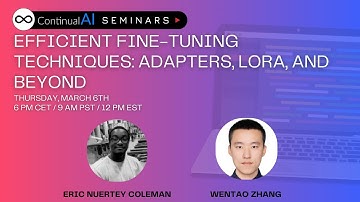 Efficient fine-tuning techniques (adapters, LoRA, and beyond) | ContinualAI Seminar