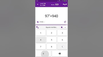 Math Tricks - Training mode - square numbers between 90 and 99 - level 024 (Number Keyboard)