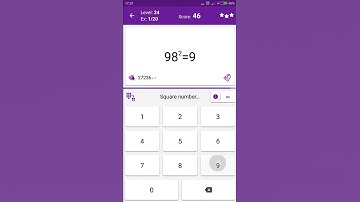 Math Tricks - Training mode - square numbers between 90 and 99 - level 024 (Number Keyboard)