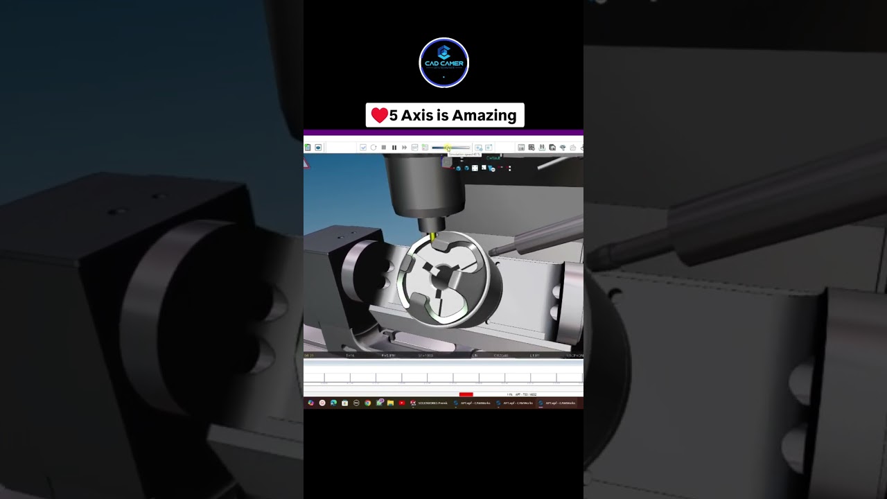 ♥️5 Axis is Amazing. #5axis #cnc #mech #shorts #cncmachine #machine #cad #cam #ytshorts #5axiscnc