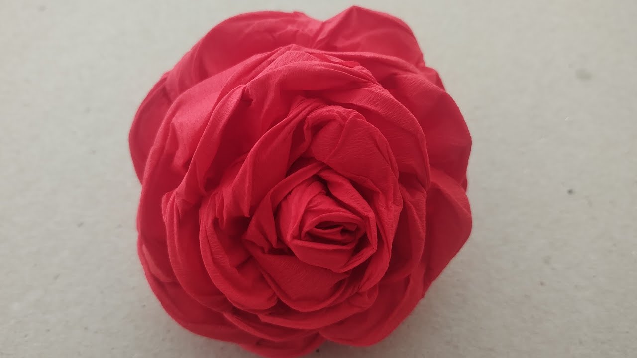 easy paper flower making ıdeas🌺 krapon kağıdından gül🌺#ideas #viral #trending #gül #rose #diy #çiçek