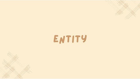 Entity meaning + example