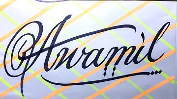 Awamil Name Signature Calligraphy Status | How to Cursive write with cut Marker #awamil @awamil