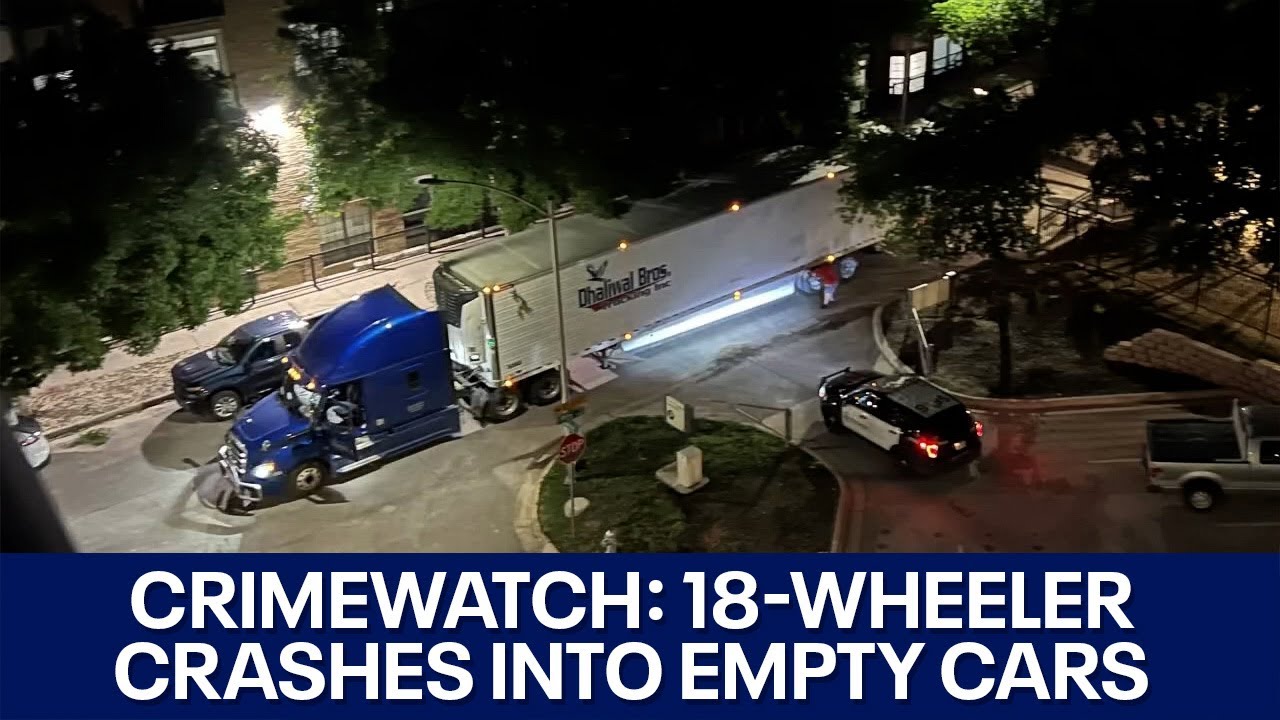 CrimeWatch: Driver of 18-wheeler crashes into multiple empty cars | FOX ...