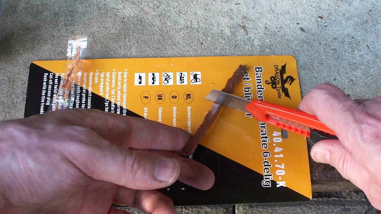 Tire repair kit - repair nail in a tire Part 1 of 2 - YouTube