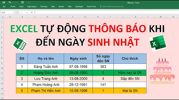 Theo dõi còn bao nhiêu ngày đến Sinh nhật bằng Excel | EXCEL THÚ VỊ