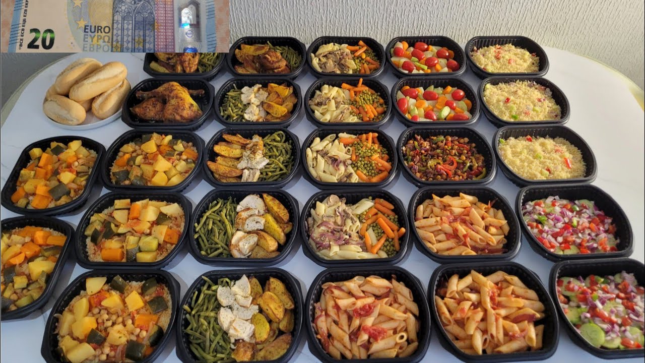 Batch-cooking meal prep à 20€ Lidl/27 Repas pour 2 personnes mois difficile et retour de vacances