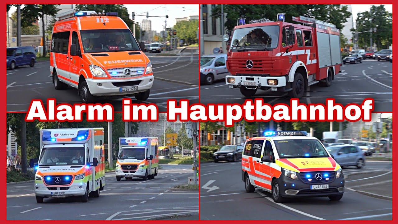 🔥BRAND im Museumszug🚅EINSATZFAHRTEN🚑🚒Einsatzübung im HAUPTBAHNHOF Leipzig🚨