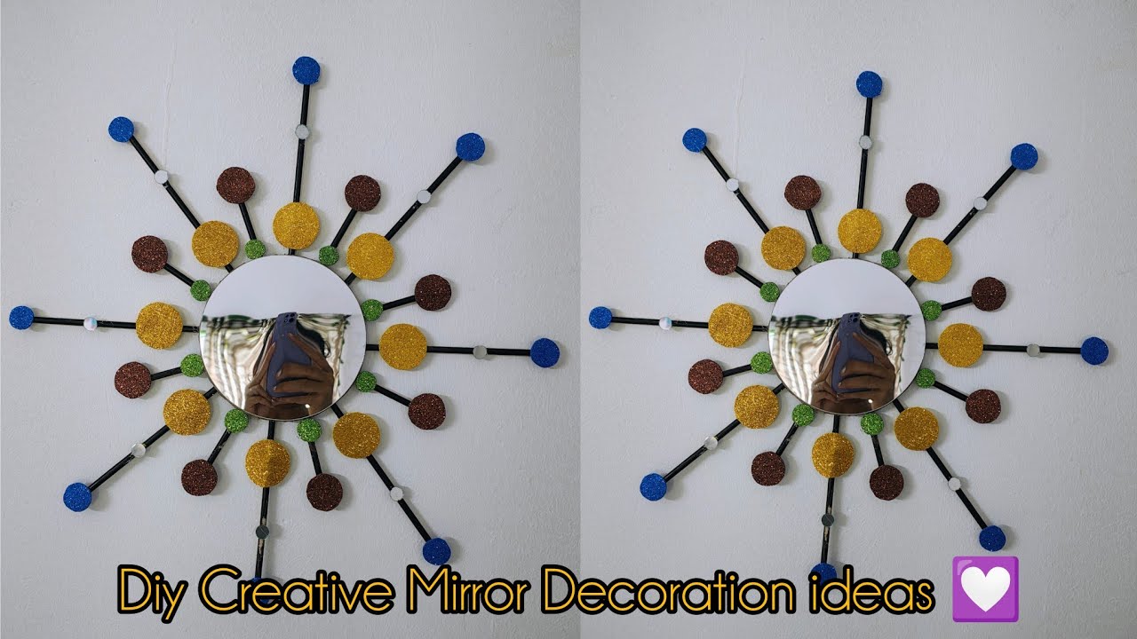Creative Mirror Decoration ideas Handmade||Waste out of best||Cardboard mirror decoration💟