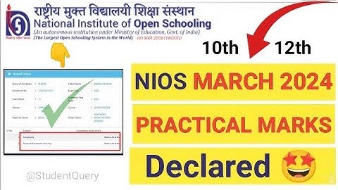 Nios March 2024 Practical Exam Marks Declared | Nios Practical Marks 2024 | Nios Latest Update #nios