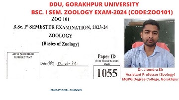 BSc. I Sem. Zoology Exam (Basic of Zoology) I Code: ZOO 101 I Answer Key I 2024 I DDU University