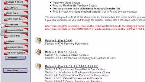 MyMathlab Module Notes Video
