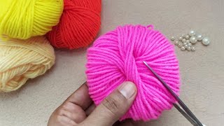 Amazing 2 Beautiful Hand Embroidery Flower making ideas with Woolen Yarn | Easy Sewing Hack