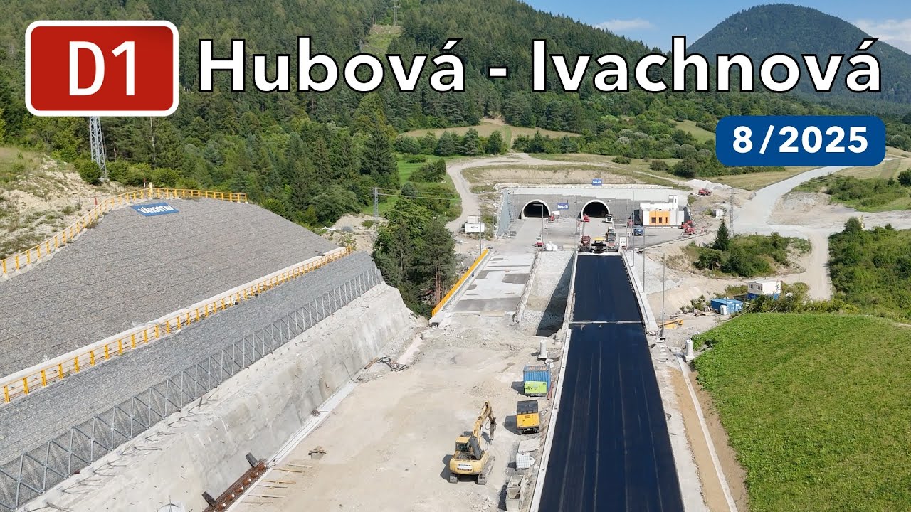 Výstavba diaľnice D1 Hubová - Ivachnová (august 2025)