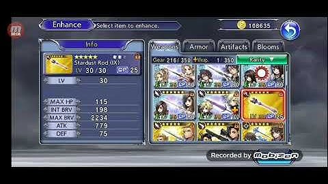DFFOO Limit Breaking Weapons with limited Power Stones