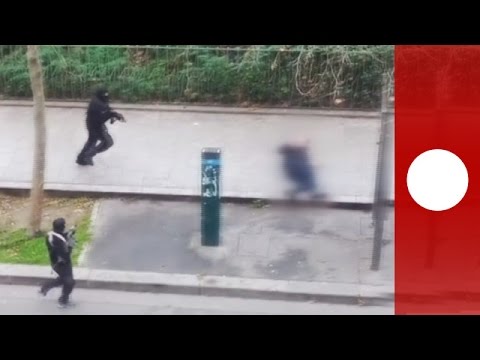 Disturbing content: Gunmen fire on police officer, Charlie Hebdo Paris