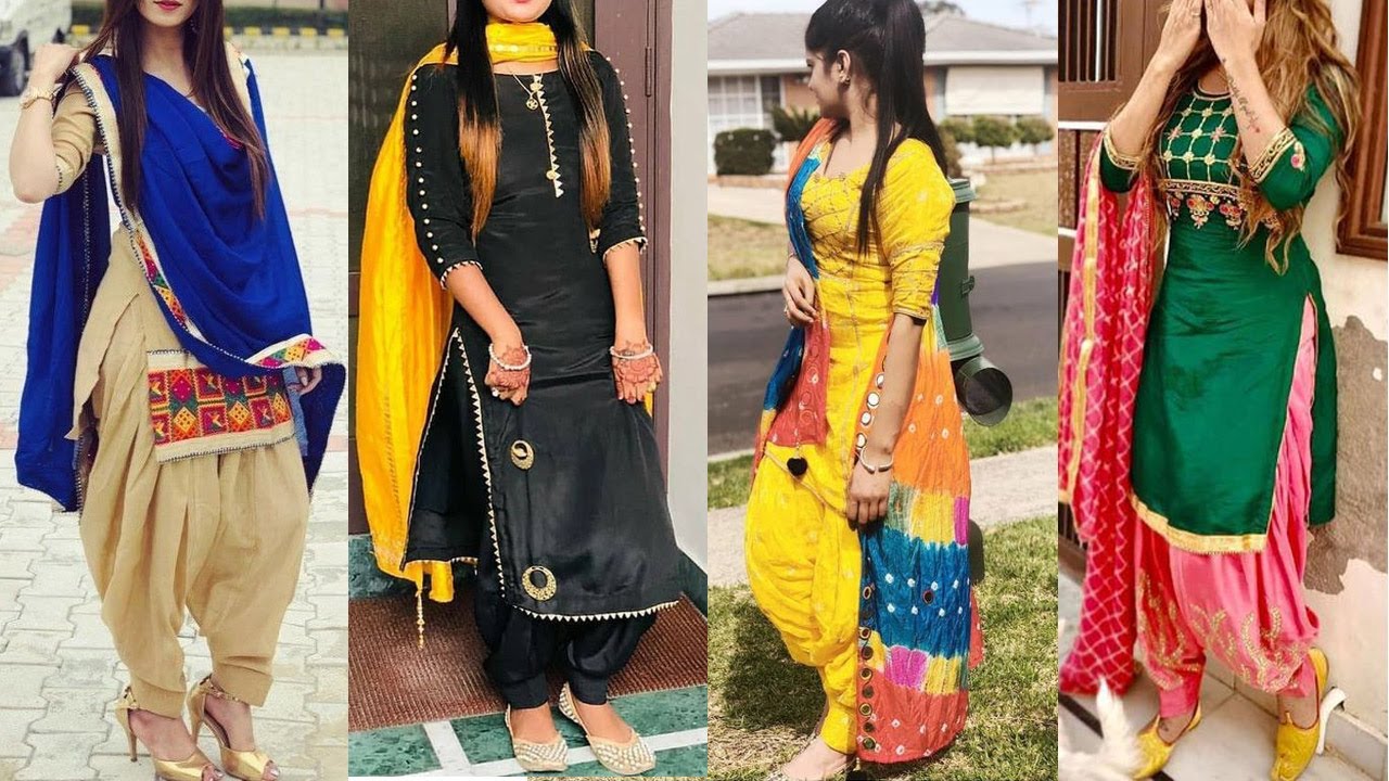 Traditional Punjabi Suit Salwar Kameez Latest Dress Designs Contrast  Dupatta - YouTube