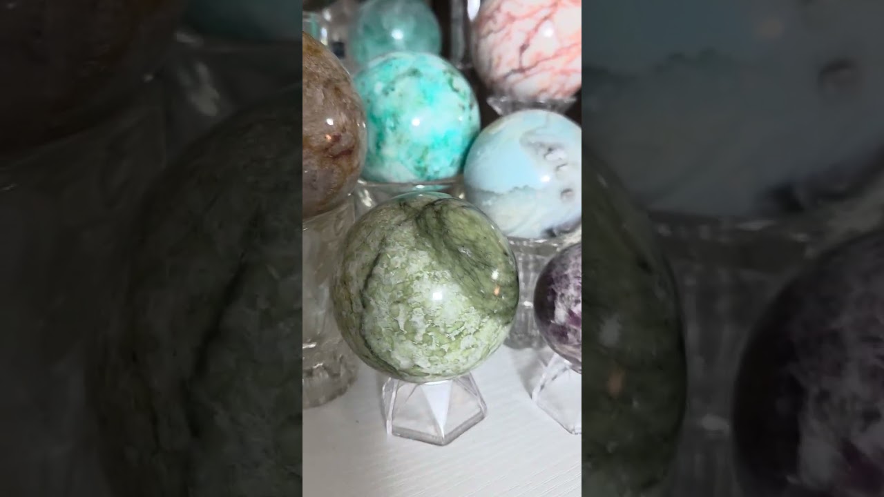 Showing off my ballz- my crystal sphere collection