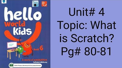Hello World Kids class 6th Unit 4 Programming Topic What is scratch? pg# 80-81