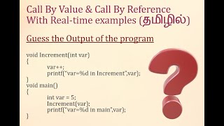 C Programming For Beginners | Call By Value & Call By Reference(In Tamil)
