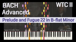 JS Bach - Prelude and Fugue 22 in B-flat Minor BWV 891 WTC II | Piano Synthesia