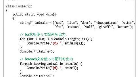 C#プログラミング入門 第12回 (3) foreach文