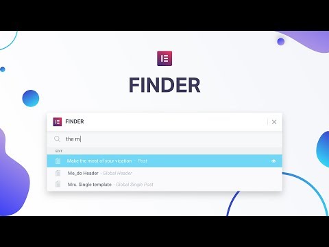 Introducing Elementor Finder