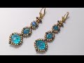 Şık ve zarif küpe yapımı * Стильные яркие серьги из бусин * Stylish earrings making *