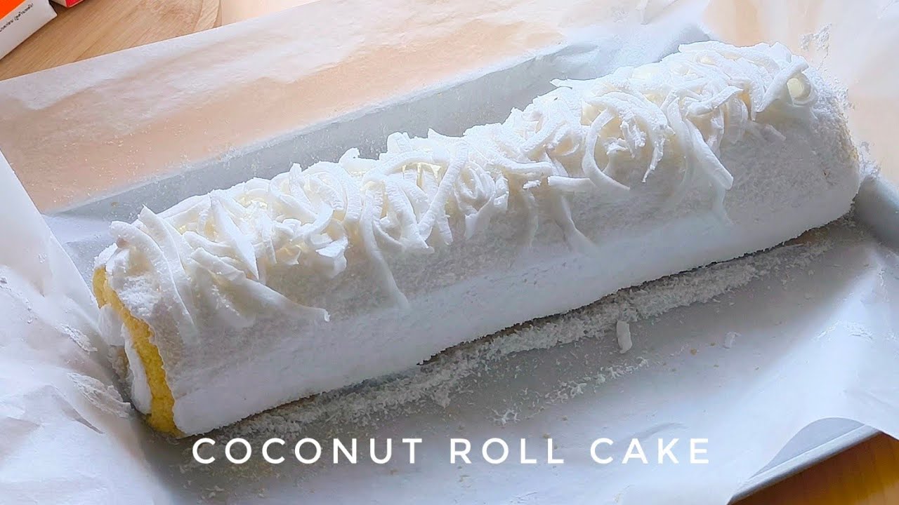 พาทำเค้กโรลมะพร้าวอ่อนเนื้อนุ่ม ทำง่าย พร้อมวิปครีมสูตรประหยัดต้นทุน