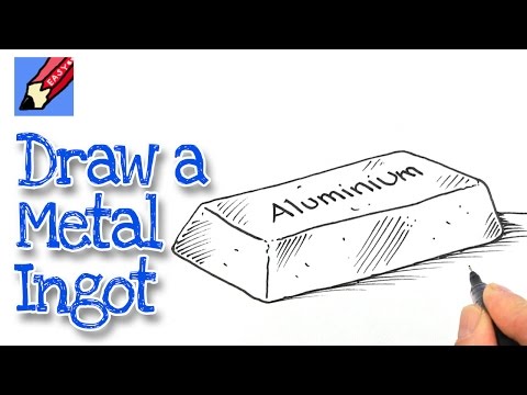 How to draw a metal ingot - aluminium - aluminum 