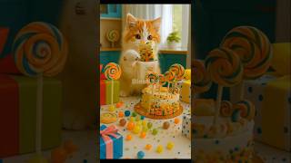 #CuteKitten #SweetParty #KittyBirthday #CandyVibes #KawaiiCat #HappyKitty #CuteMoment #CatLovers
