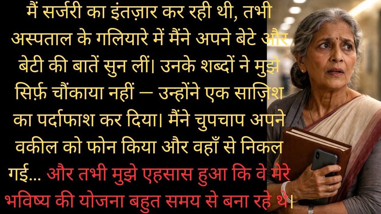 ऑपरेशन से पहले मैंने गलियारे में बच्चों की साज़िश सुन ली—मैंने वकील को कॉल किया और चुपचाप निकल गई