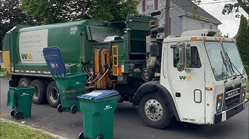 WM Mack LEU Labrie Automizer Garbage Truck- Slamming + Packing Out + Revving It Up!
