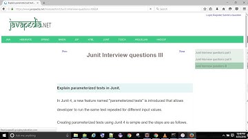 Explain parameterized tests in Junit. | javapedia.net