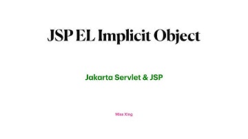 JSP Expression Language Implicit Objects
