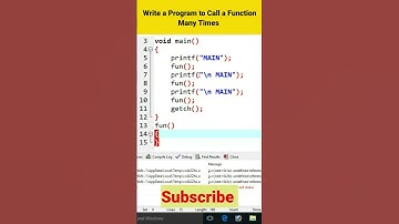 Write a Program to Call a Function Many Times #shorts #trending #clanguage
