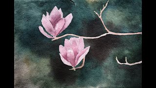 Simple and Easy Flower Painting with Dark Background | Beginners Watercolor | Paint with David