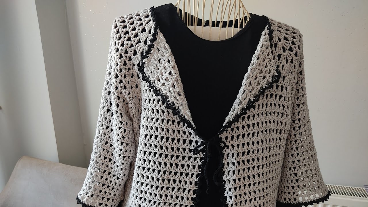 Başka Yerde Yok 💯 Yakadan Başlama Tığ İşi Örgü Hırka Yapımı 🌹