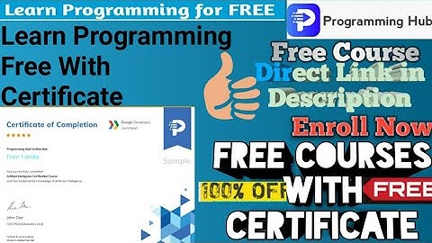 Free Courses With Certificate | Learn Programming Free With Certificate | Programming Hub | #Free👍