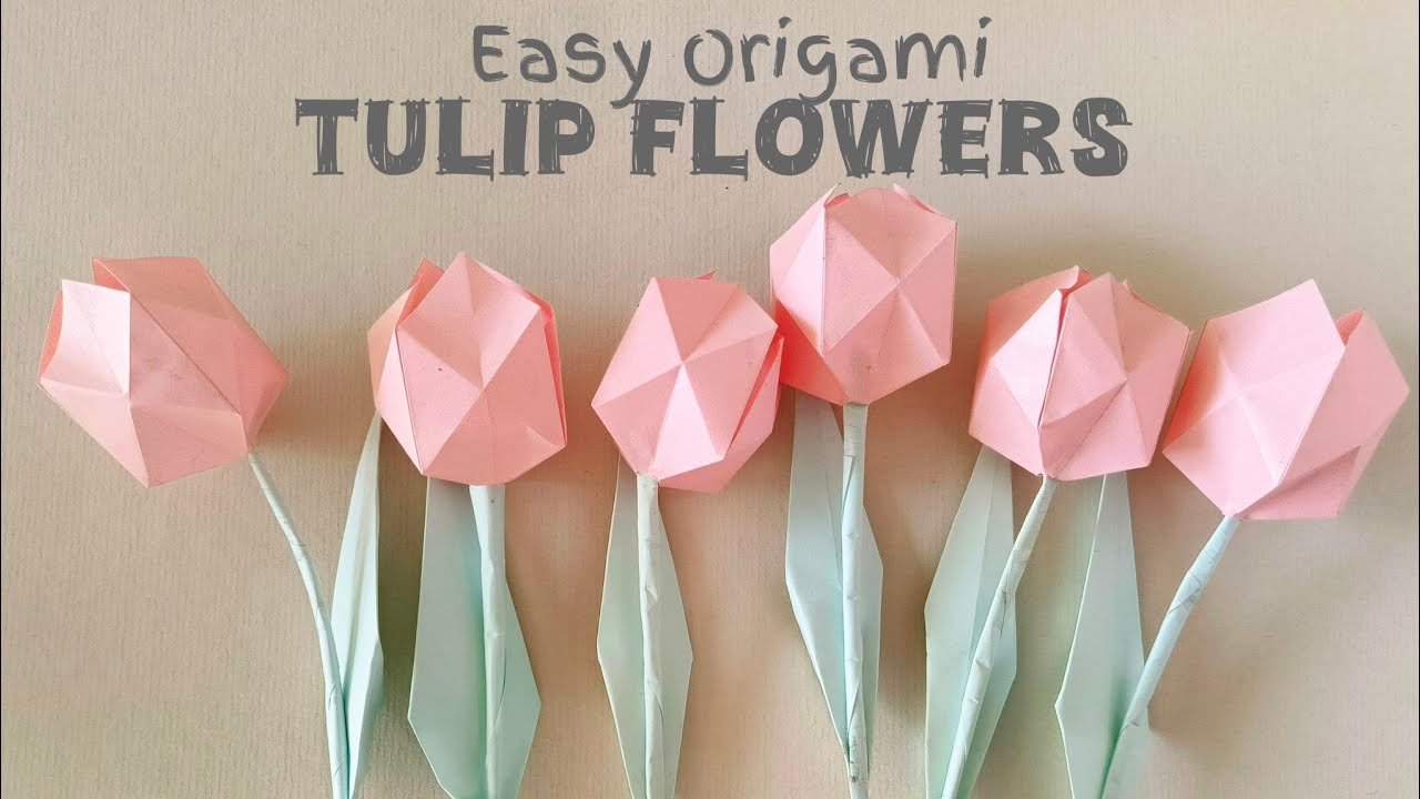 Easy Origami Flowers Tulip | Origami Tutorial | DIY Paper Flowers Tulip