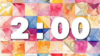 2:00 Silent Countdown Timer | Geometric Background