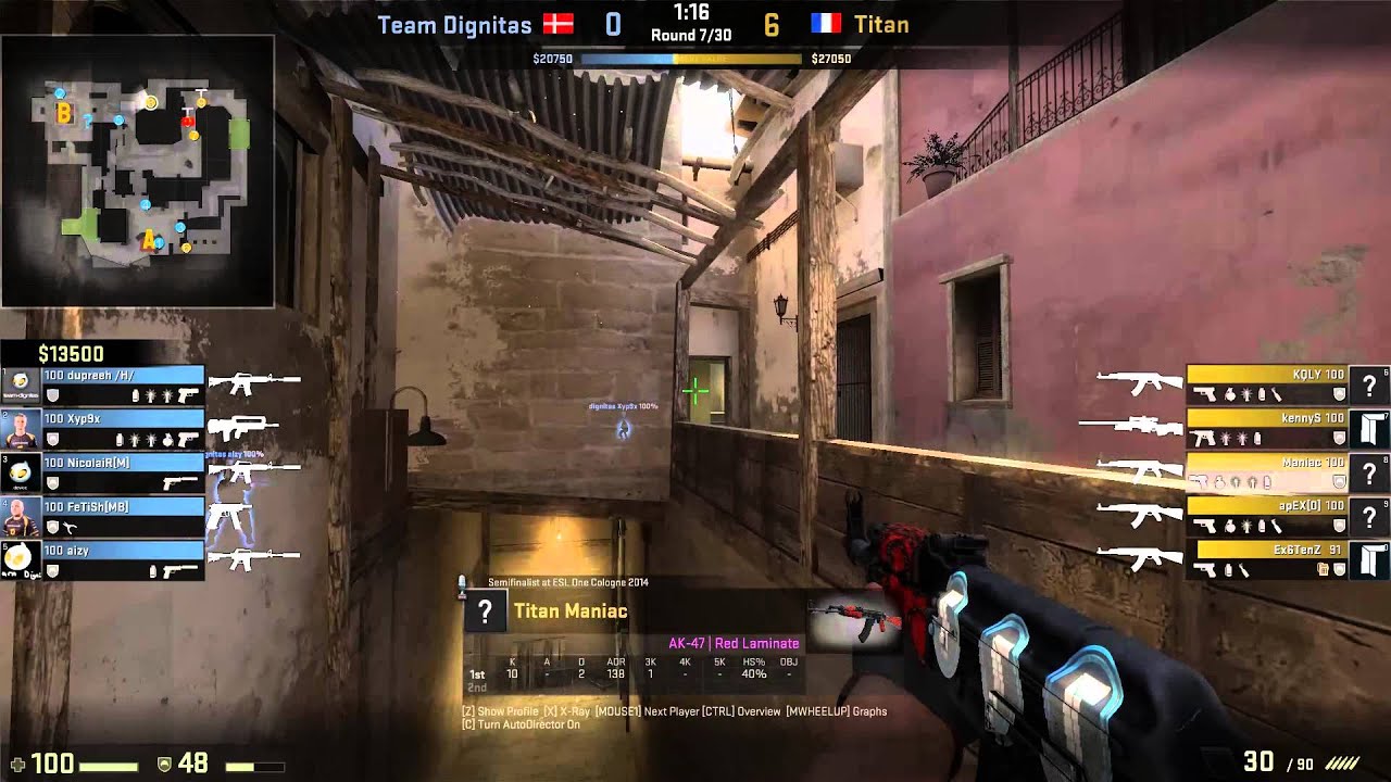 CSGO demo(Maniac)Titan vs dignitas Mirage FACEIT League EU Season 2 ...