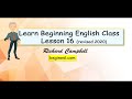 Learn Beginning English Class Lesson 16 revised 2020