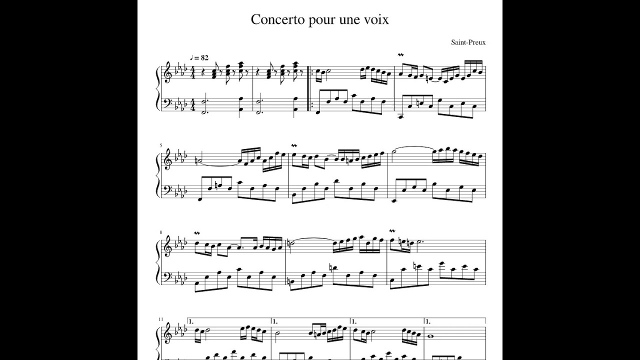 Concerto pour une voix SaintPreux Sheet MUSIC Tutorial Концерт для одного голоса ноты пианино Concerto pour une voix SaintPreux Sheet MUSIC Tutorial Концерт для одного голоса ноты пианино