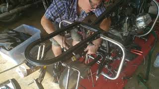 1972 Moto Guzzi Eldorado Police Bike Oil Leak Repair:Rear Drive and Shift Lever Install - Episode 31
