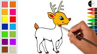 How to Draw Deer Coloring Pages | Step by Step Painting Tutorial