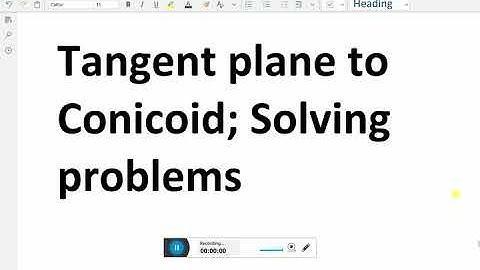 Analytical Solid Geometry: - ( Tangent plane to Conicoid; Solving problem ) - 134.